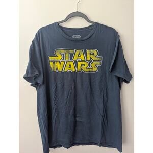 Star Wars Logo Graphic T-Shirt Blue Men’s Large Sci-Fi Movie Tee